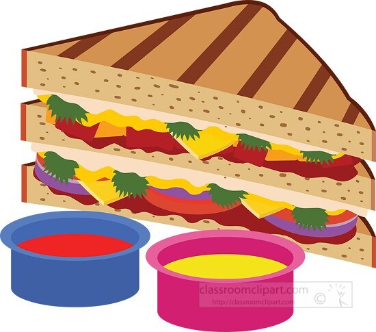 cheesey veg club sandwich clipart