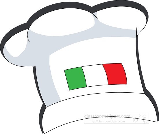 chefs hat with italian flag clipart