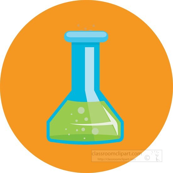 chemical beaker round icon clipart 3