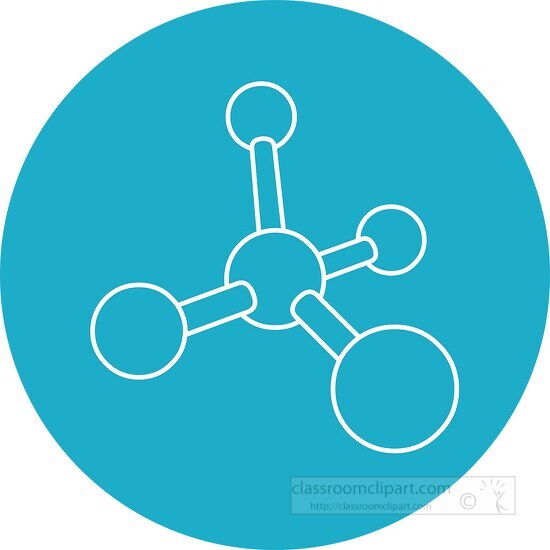 chemical molecule round icon clipart