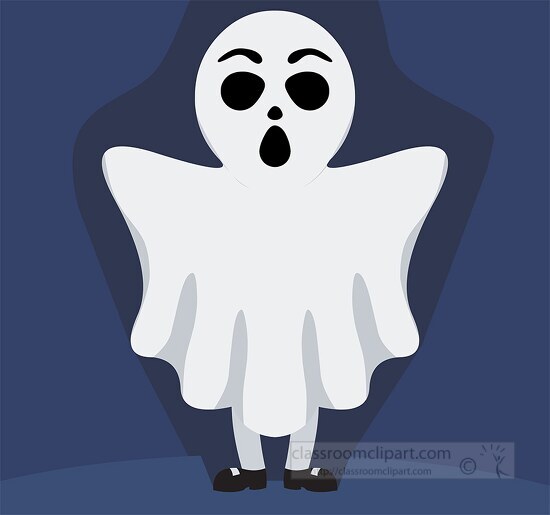 child in white ghost costume halloween character halloween clipa