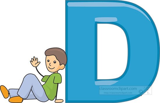 children alphabet letter D clipart