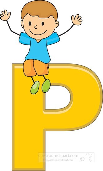 children alphabet letter P Clipart
