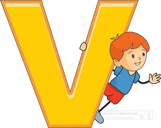 children alphabet letter V clipart
