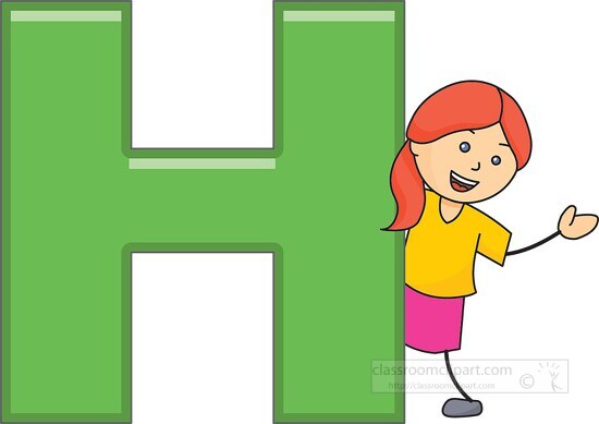 Children with the letter H Clipart