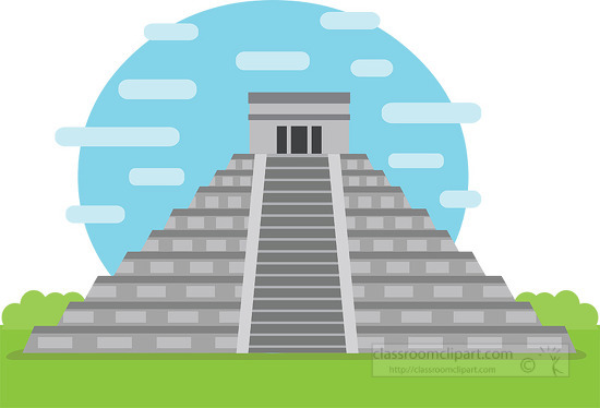 chinchen itza mayan pyramid mexico clipart