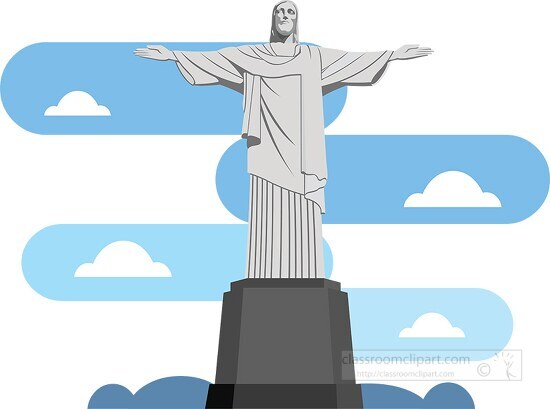 christ the redeemer rio brazil clipart 618