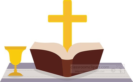 holy bible and cross clipart