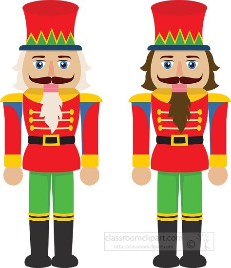 christmas nutcracker solider with red hat clipart