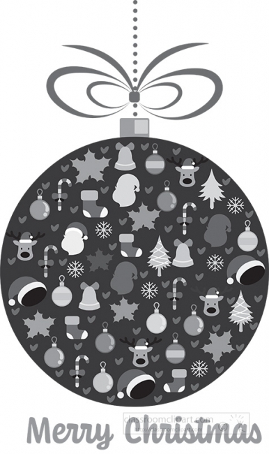 christmas ornament with icons gray color 3