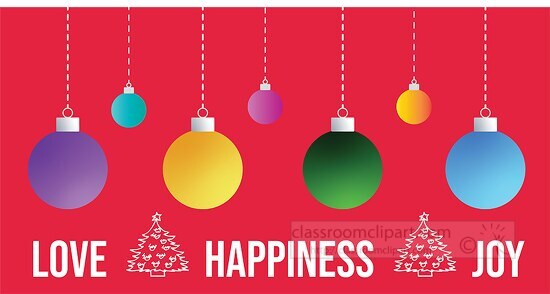 christmas ornaments love happiness joy clipart