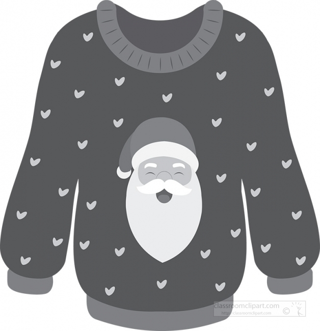 christmas sweater with santa claus gray color