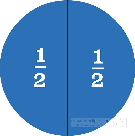 circle divided into halves clipart