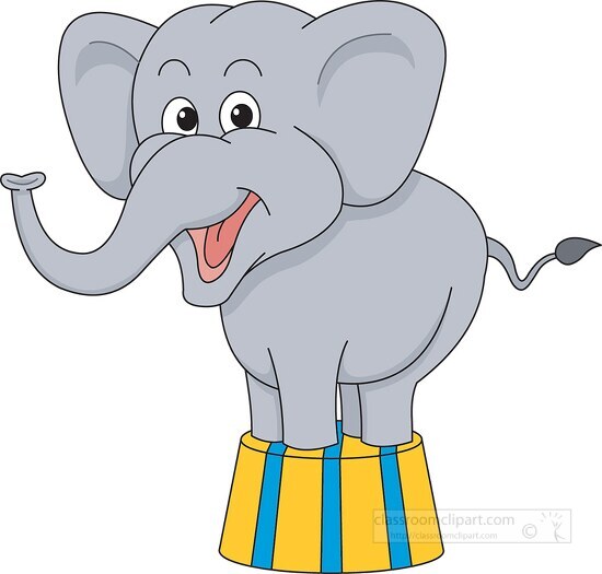 circus elephant performing at the circus clipart
