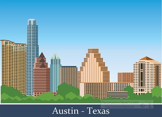 city austin texas clipart