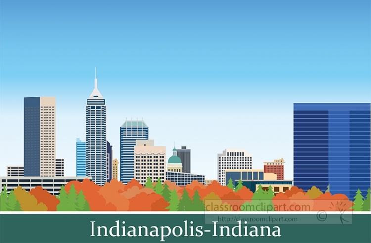 city buildings indianapolis indiana clipart
