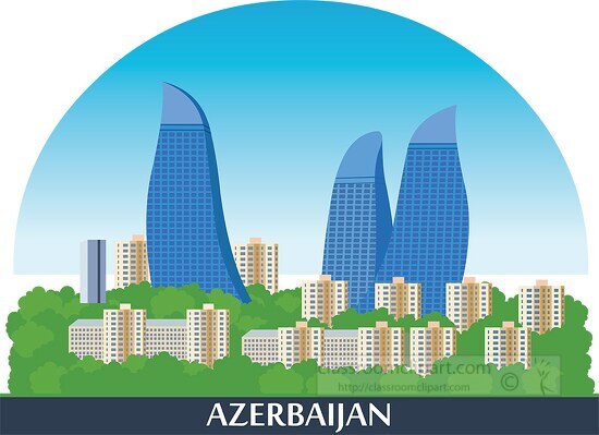 city skyline country azerbaijan clipart