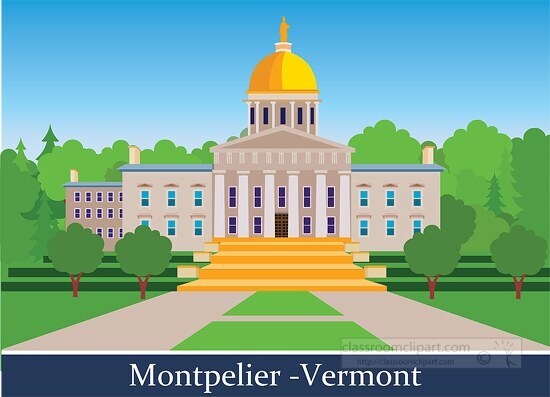 city state house montpelier vermont state clipart
