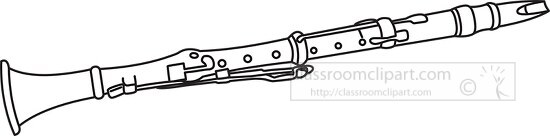 clarinet woodwind instrument outline clipart