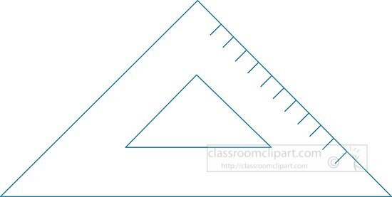 clipart of blue outline set sqaure math tool