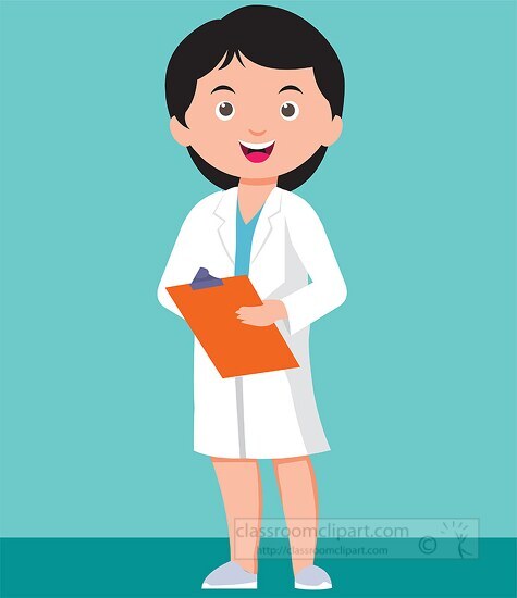 clipart of doctor holding patient records