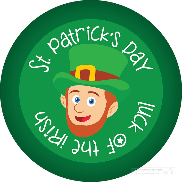 clipart st patricks day leprachaun luck of the irish button