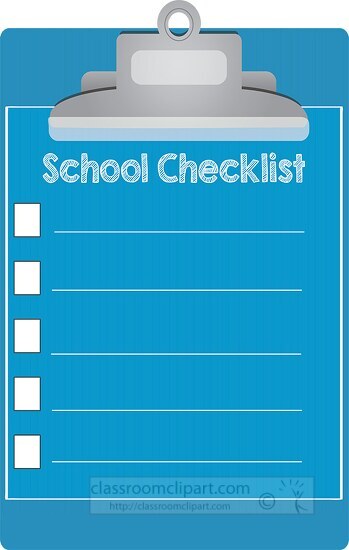 clipboard with school check list clipart
