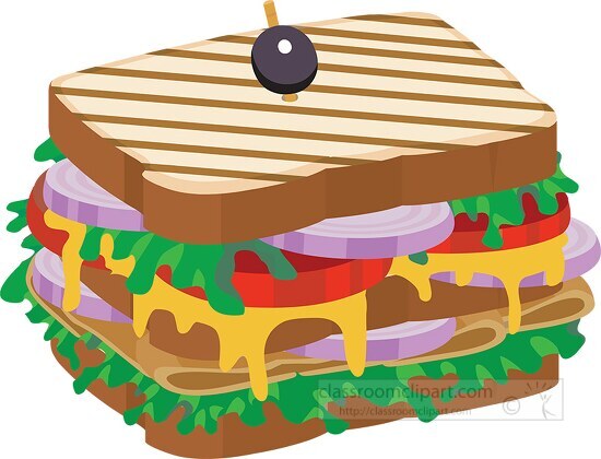club sandwich with ham clipart