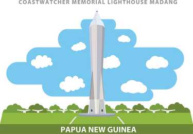 coastwatchers memorial lighthouse papua new guinea vector clipar