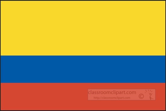 Colombia flag flat design clipart