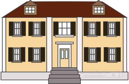 colonial house exterior clipart 80548