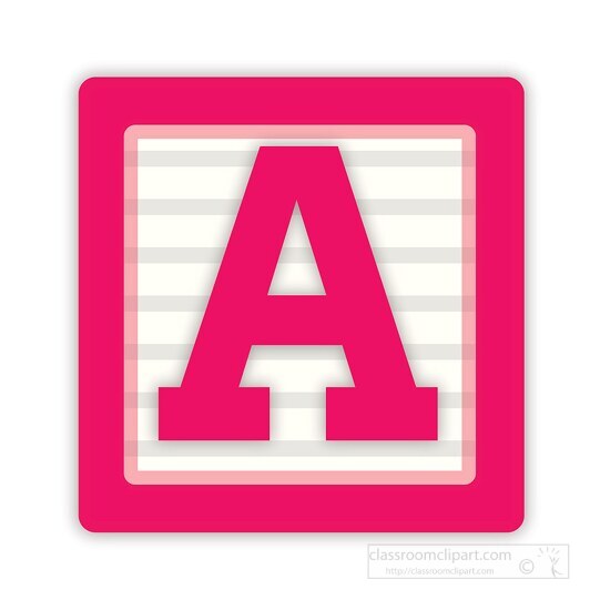 color alphabet block letter a