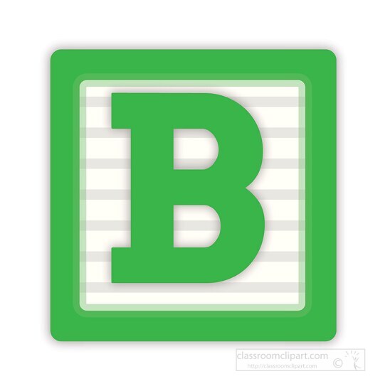color alphabet block letter b