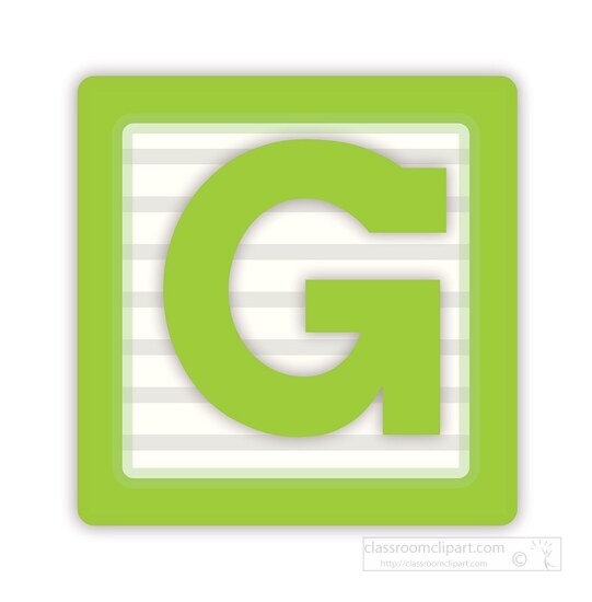 color alphabet block letter G