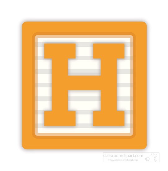 color alphabet block letter H