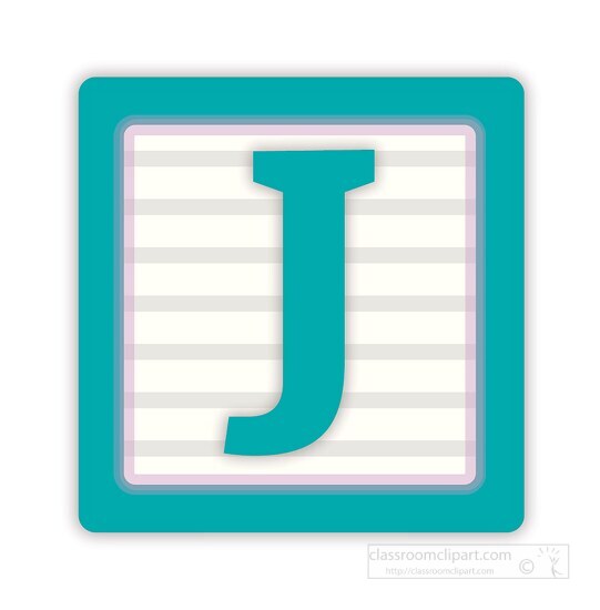 color alphabet block letter J
