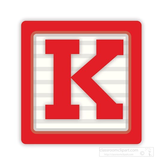 color alphabet block letter K