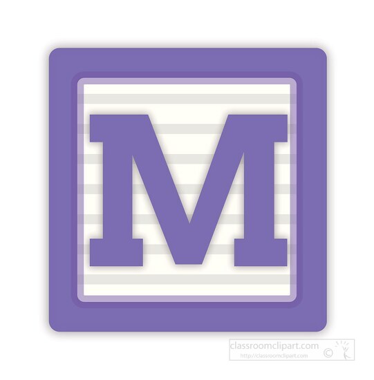 color alphabet block letter M