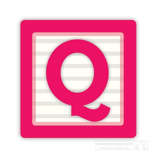 color alphabet block letter Q