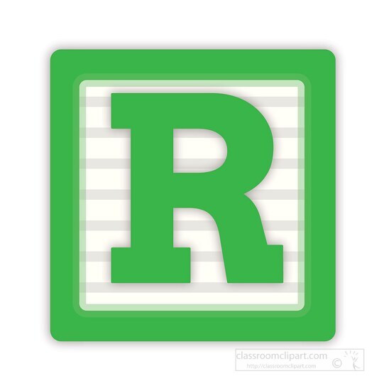 color alphabet block letter R