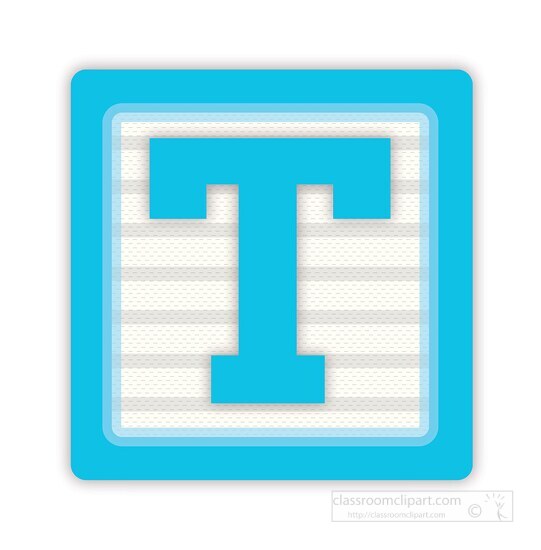 color alphabet block letter T