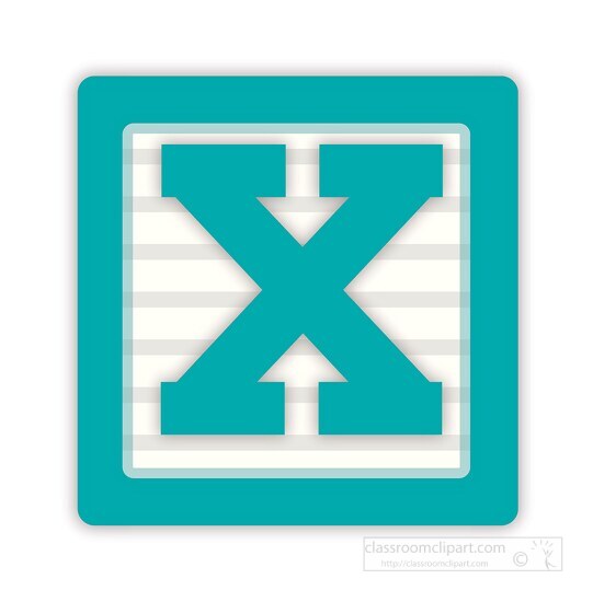 color alphabet block X