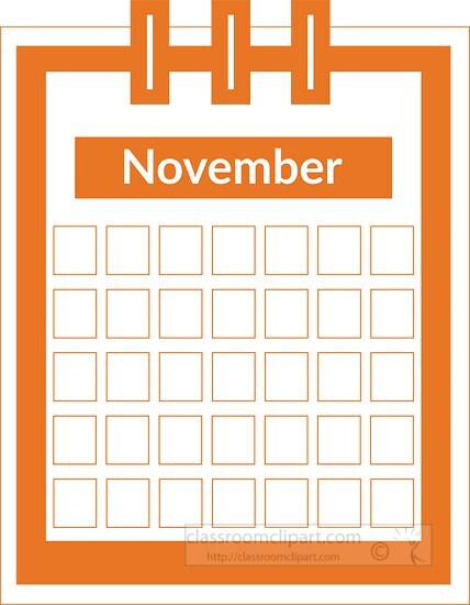 color three ring desk calendar november clipart