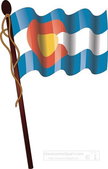 colorado state flag on a flagpole