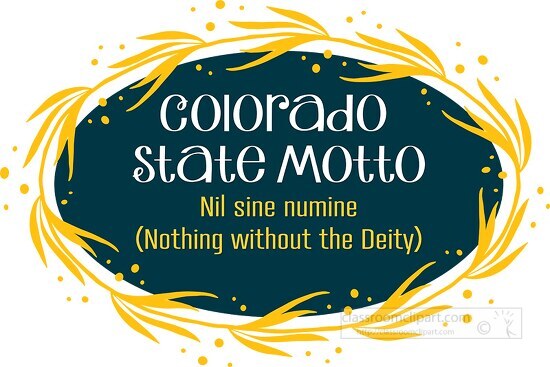 Colorado state motto decorative style clipart