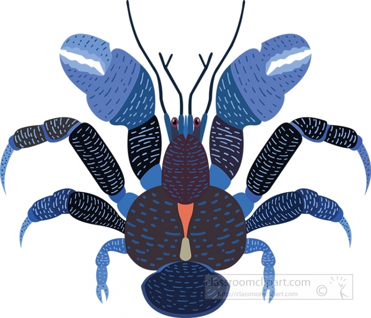 colorful blue spotted coconut crab clipart