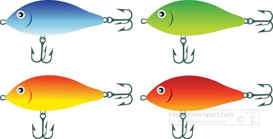 Fishing Clipart-colorful fishing lures clipart