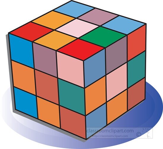 colorful rubrix cube clipart