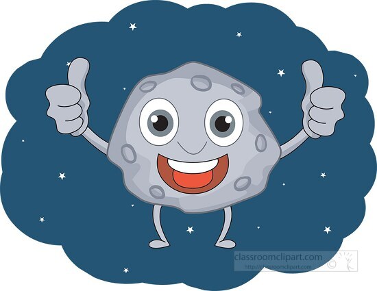 comet meteor cartoon character in outer space clipart 9026