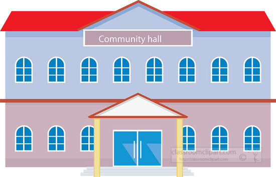 community hall building clipart 039